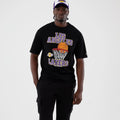 LA Lakers NBA Basketball Graphic Black Oversized T-Shirt-klyvox