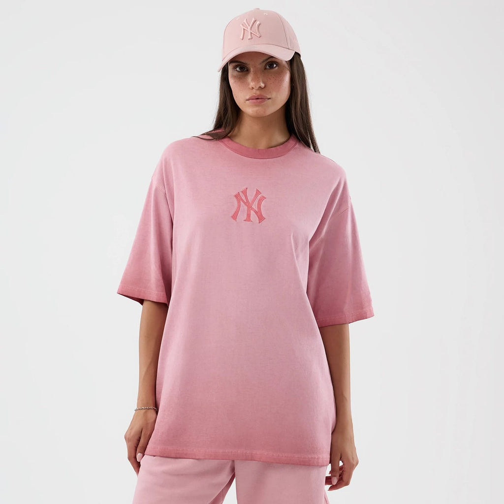 New York Yankees MLB Washed Logo Pastel Pink T-Shirt-klyvox