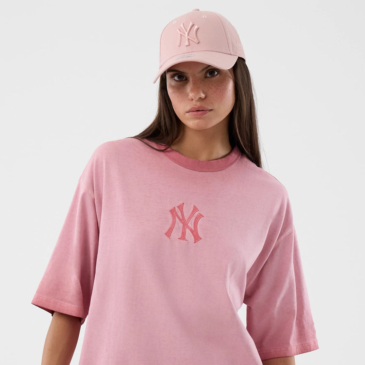 New York Yankees MLB Washed Logo Pastel Pink T-Shirt-klyvox