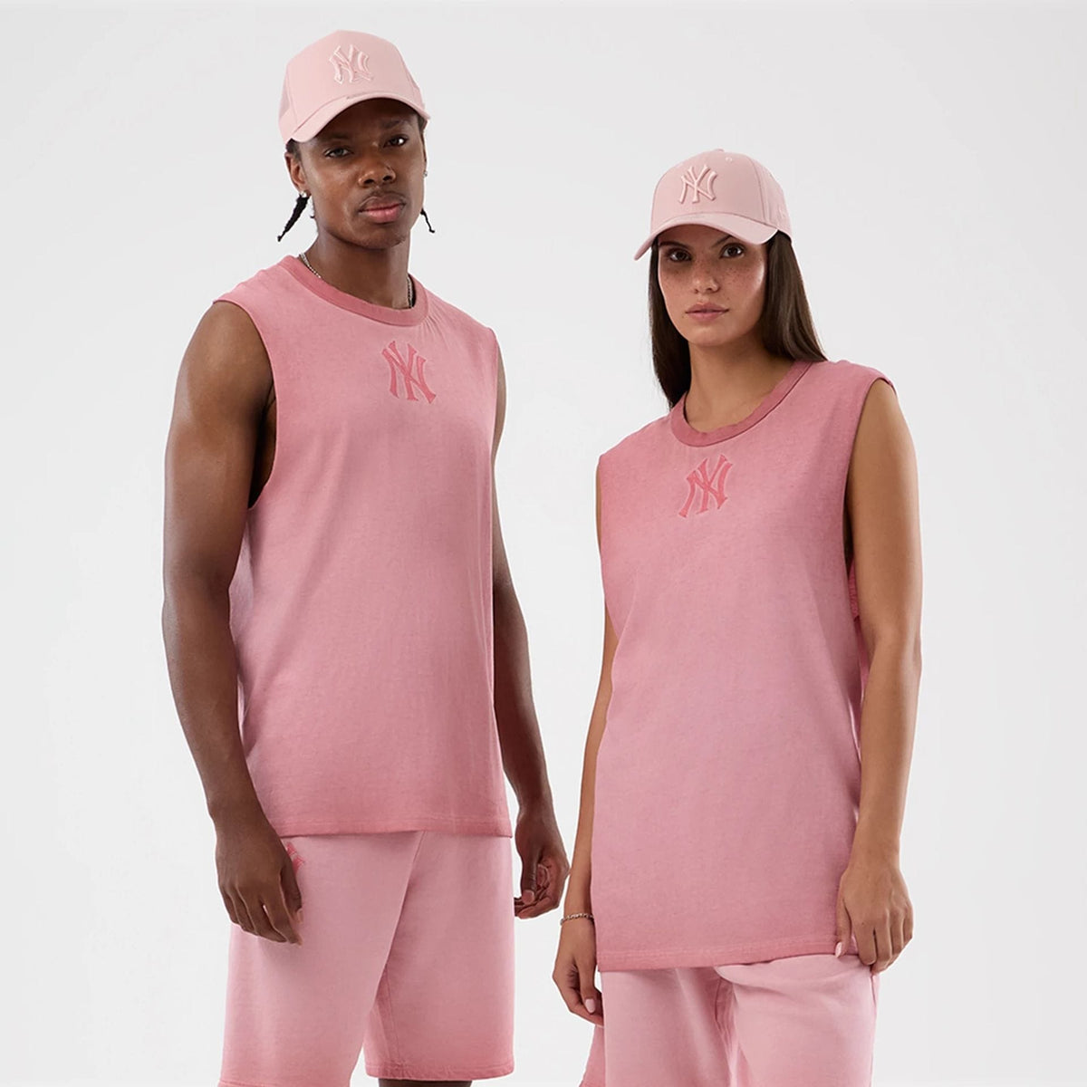 New York Yankees MLB Washed Logo Pastel Pink Vest-klyvox