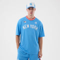 New York Yankees MLB Arch Pastel Blue Oversized T-Shirt-klyvox