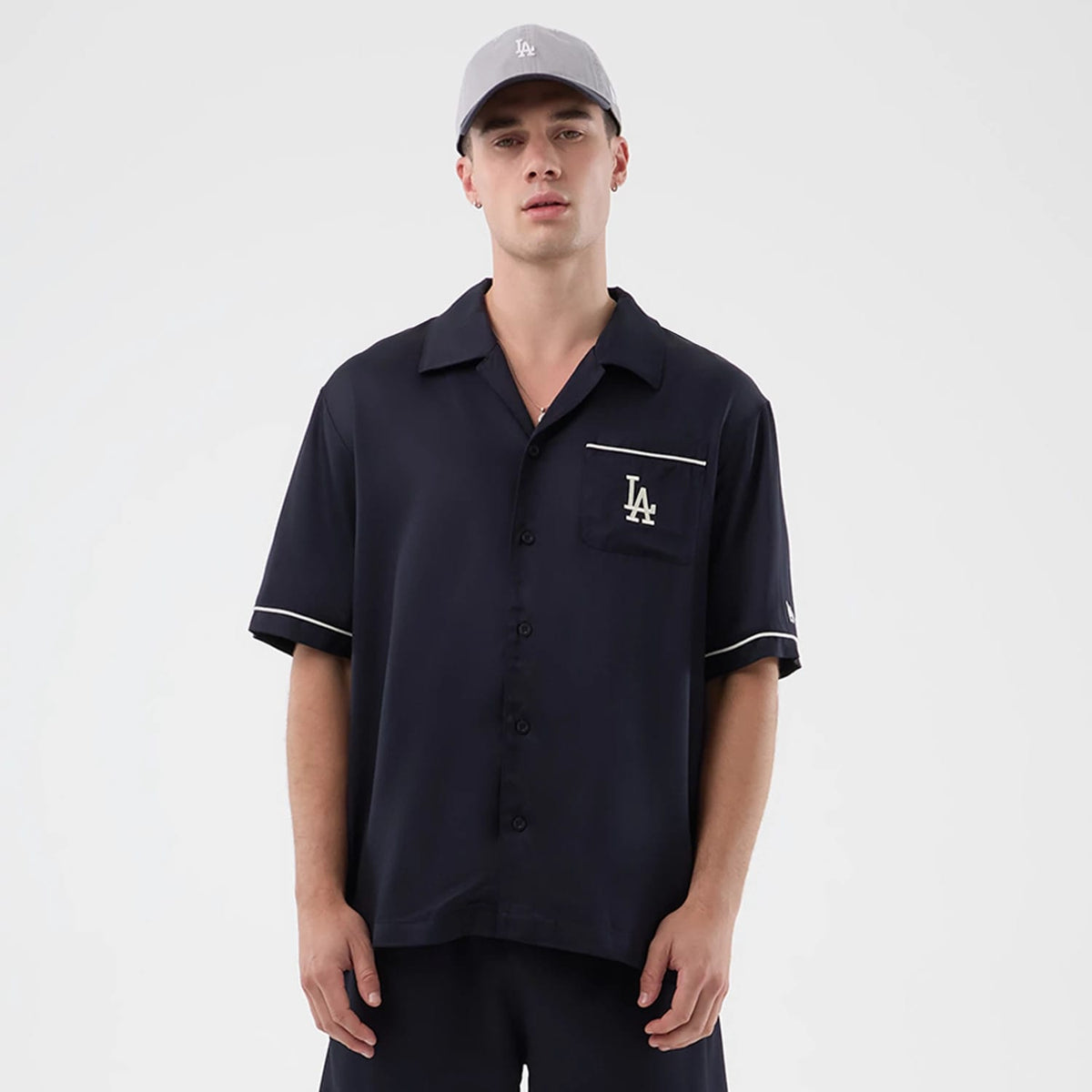 LA Dodgers MLB Graphic Revere Navy Short Sleeve Shirt-klyvox
