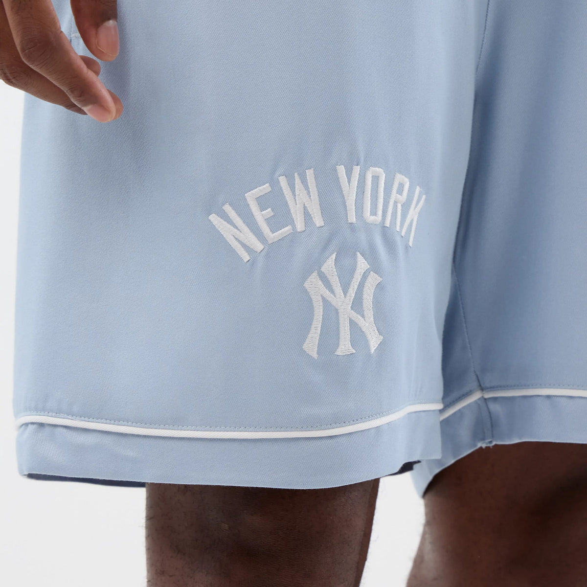 New York Yankees MLB Woven Pastel Blue Shorts-klyvox