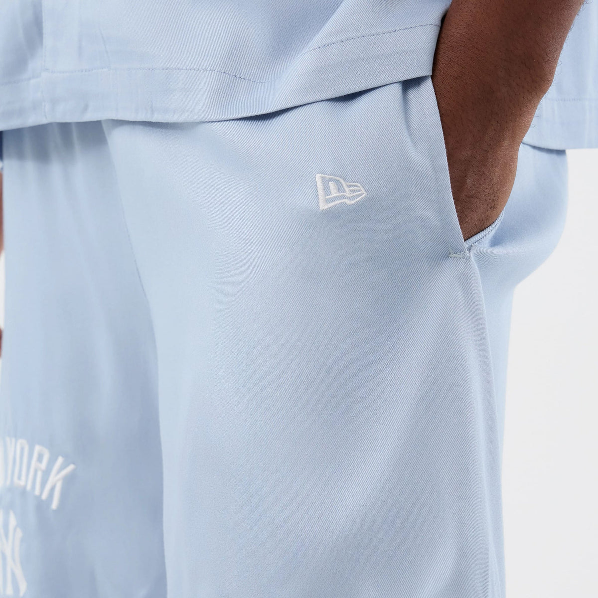 New York Yankees MLB Woven Pastel Blue Shorts-klyvox