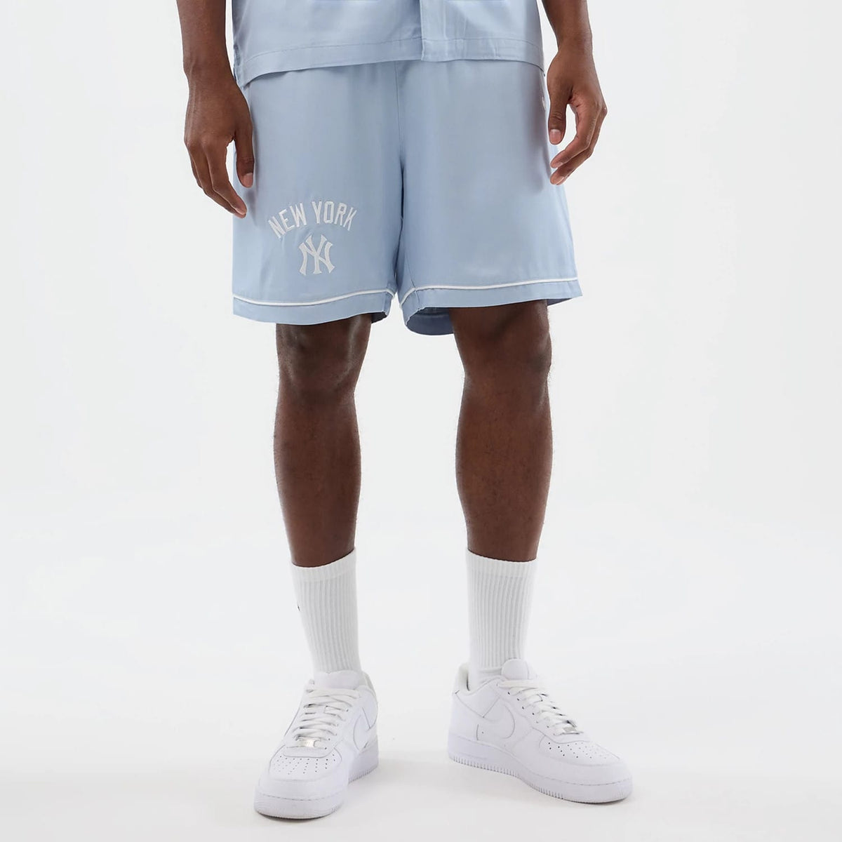 New York Yankees MLB Woven Pastel Blue Shorts-klyvox
