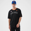 New York Mets MLB Arch Black Oversized T-Shirt-klyvox