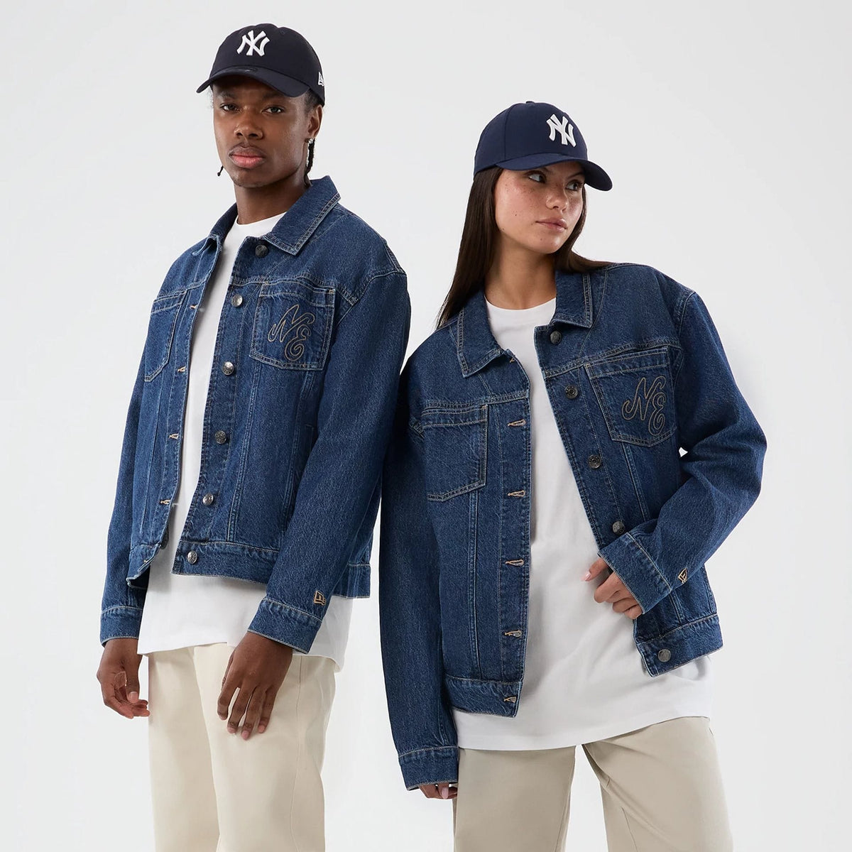 New Era Script Denim Dark Blue Jacket-klyvox