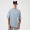 New York Yankees MLB Script Pastel Blue Oversized T-Shirt-klyvox