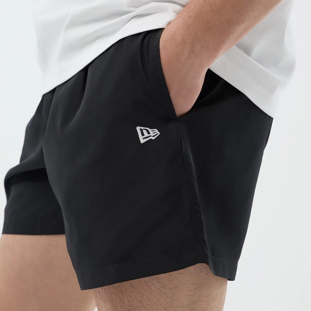 New Era Black Swimming Shorts-klyvox