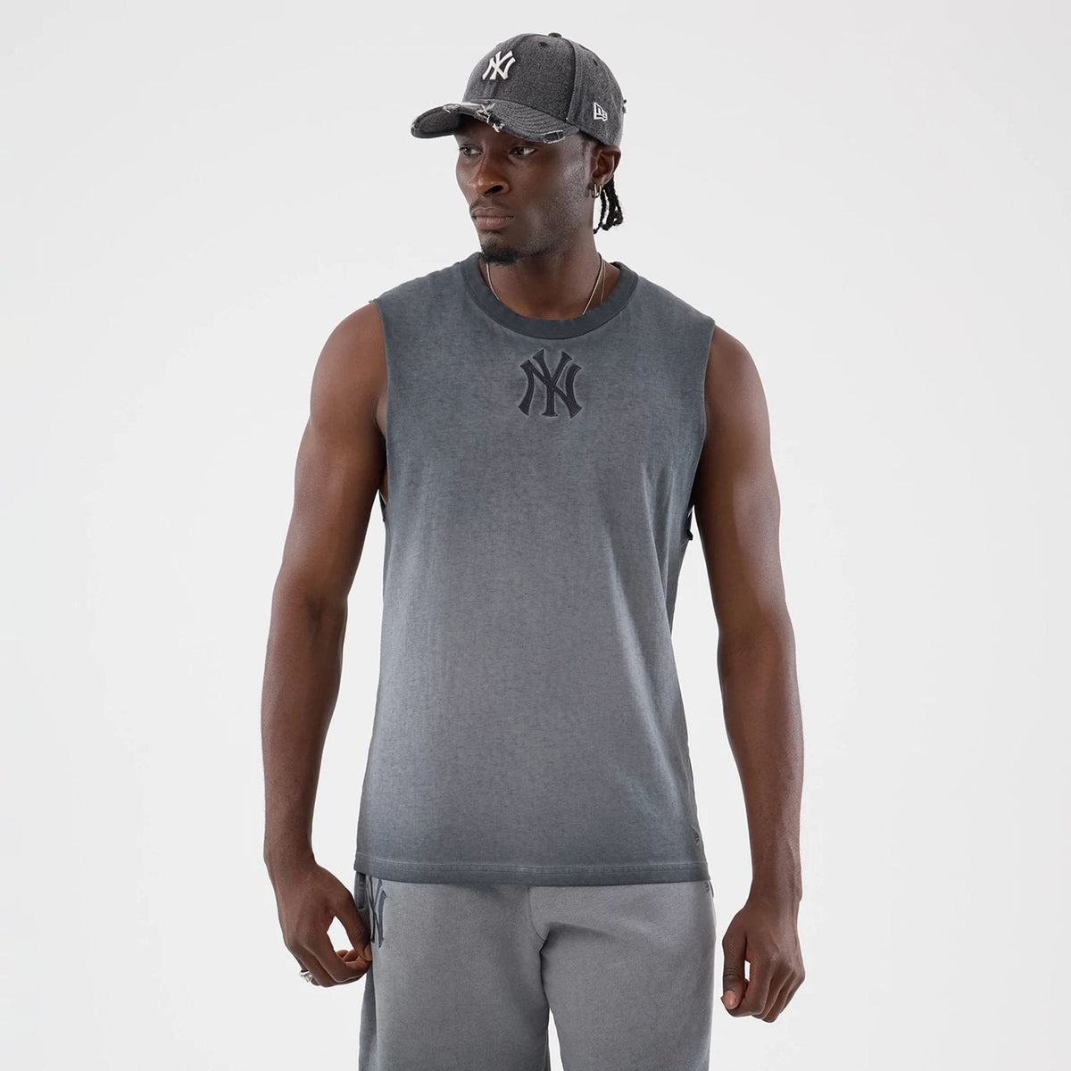 New York Yankees MLB Washed Logo Black Vest-klyvox