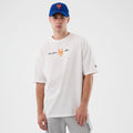 New York Mets MLB Script White Oversized T-Shirt-klyvox