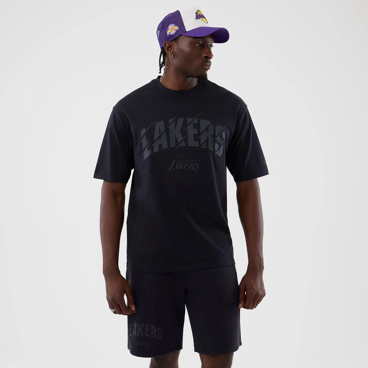LA Lakers NBA Core Plus Navy Oversized T-Shirt-klyvox