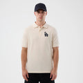LA Dodgers MLB Rib Open White Polo T-Shirt-klyvox