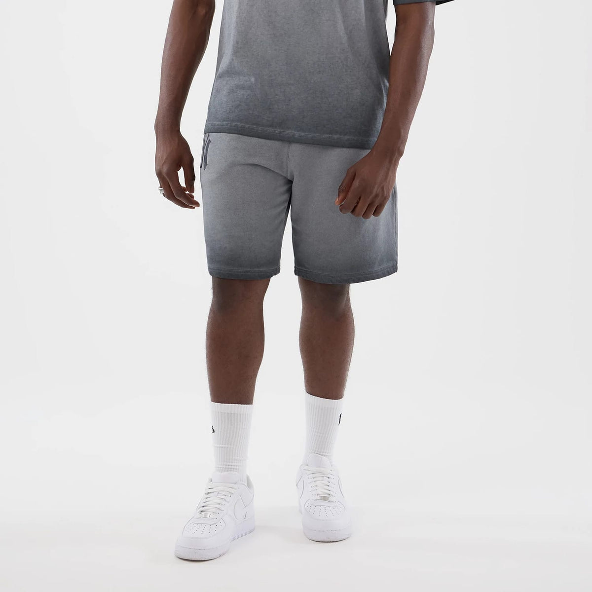 New York Yankees MLB Washed Logo Black Shorts-klyvox