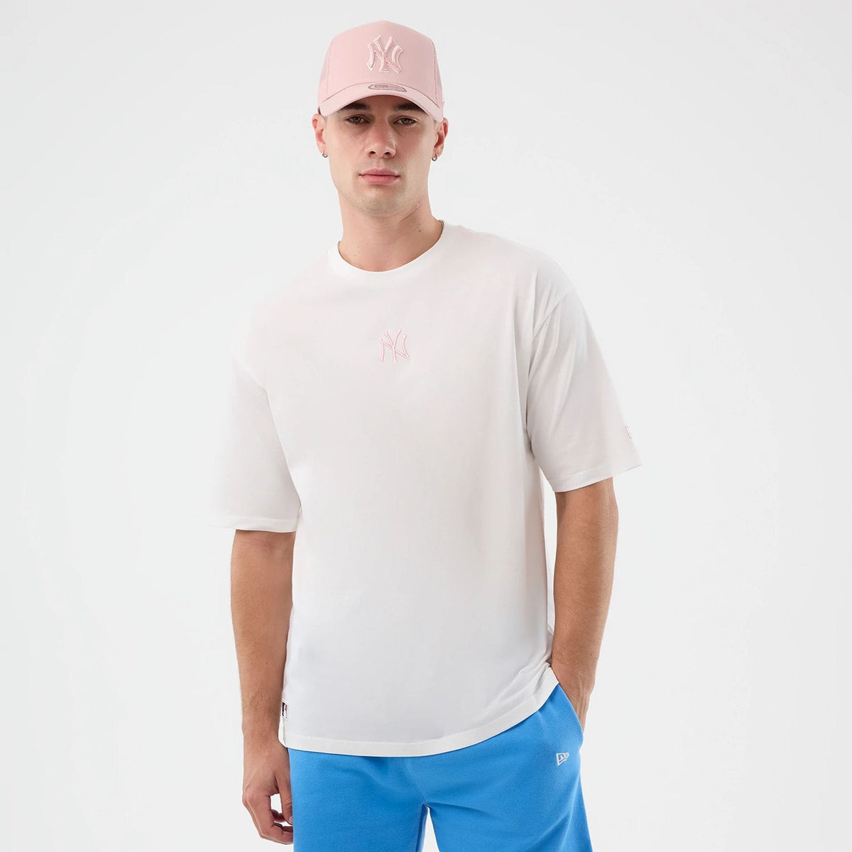 New York Yankees MLB League Essential White Oversized T-Shirt-klyvox