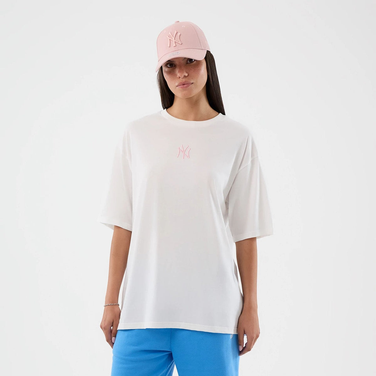 New York Yankees MLB League Essential White Oversized T-Shirt-klyvox