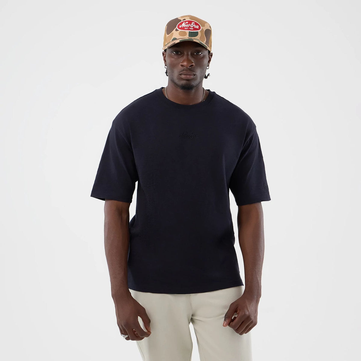 New Era Slub Navy Oversized T-Shirt-klyvox