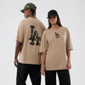 LA Dodgers MLB Infill Light Beige Oversized T-Shirt-klyvox