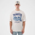 New York Yankees MLB Slub Open White Oversized T-Shirt-klyvox