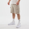 New Era Light Beige Cargo Shorts-klyvox