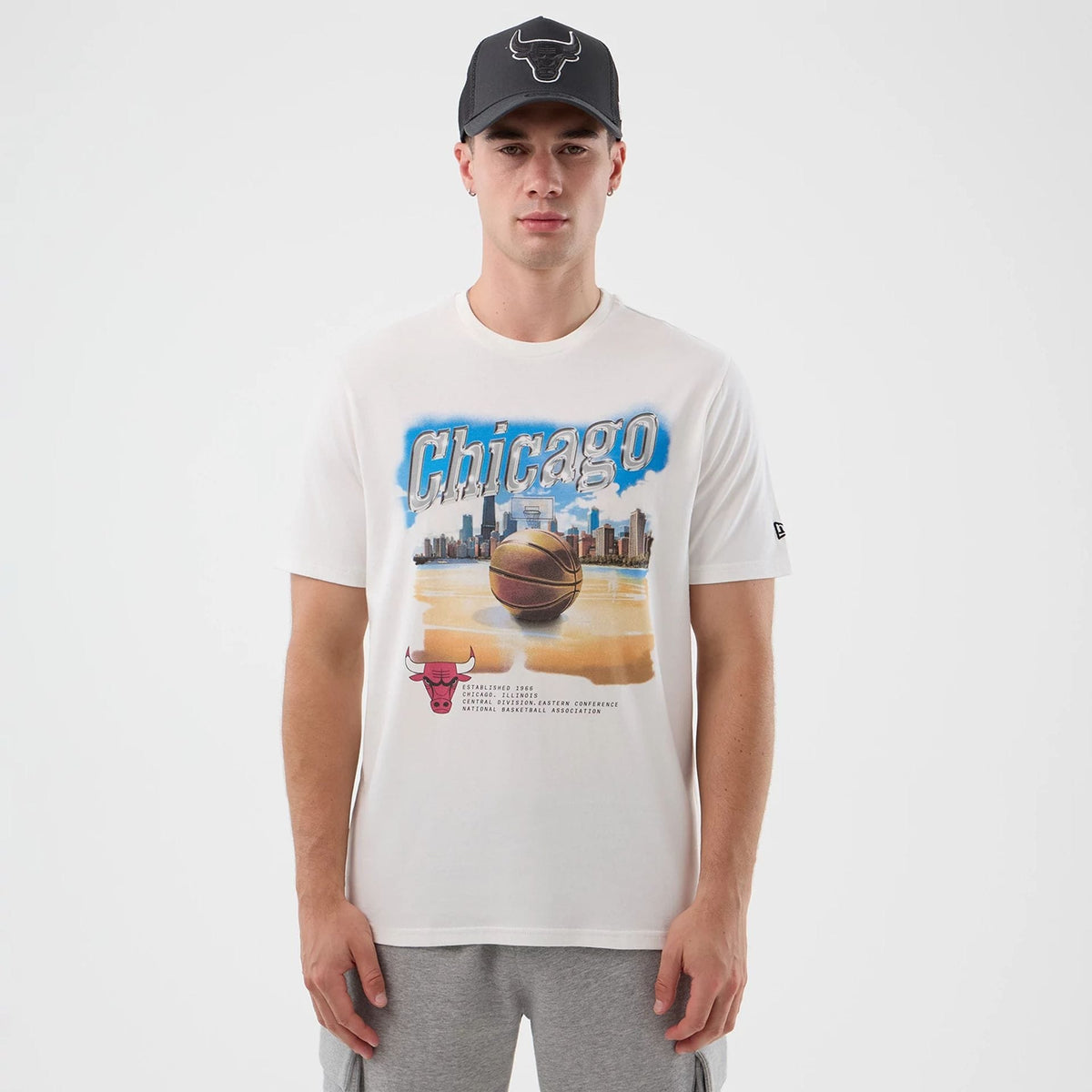 Chicago Bulls NBA Beach Graphic White T-Shirt-klyvox