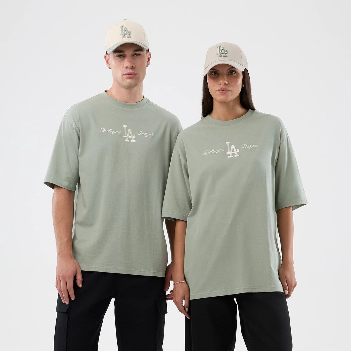 LA Dodgers MLB Script Pastel Green Oversized T-Shirt-klyvox