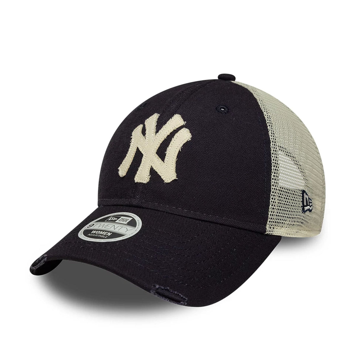 New York Yankees Womens MLB Navy 9TWENTY Trucker Adjustable Cap-klyvox