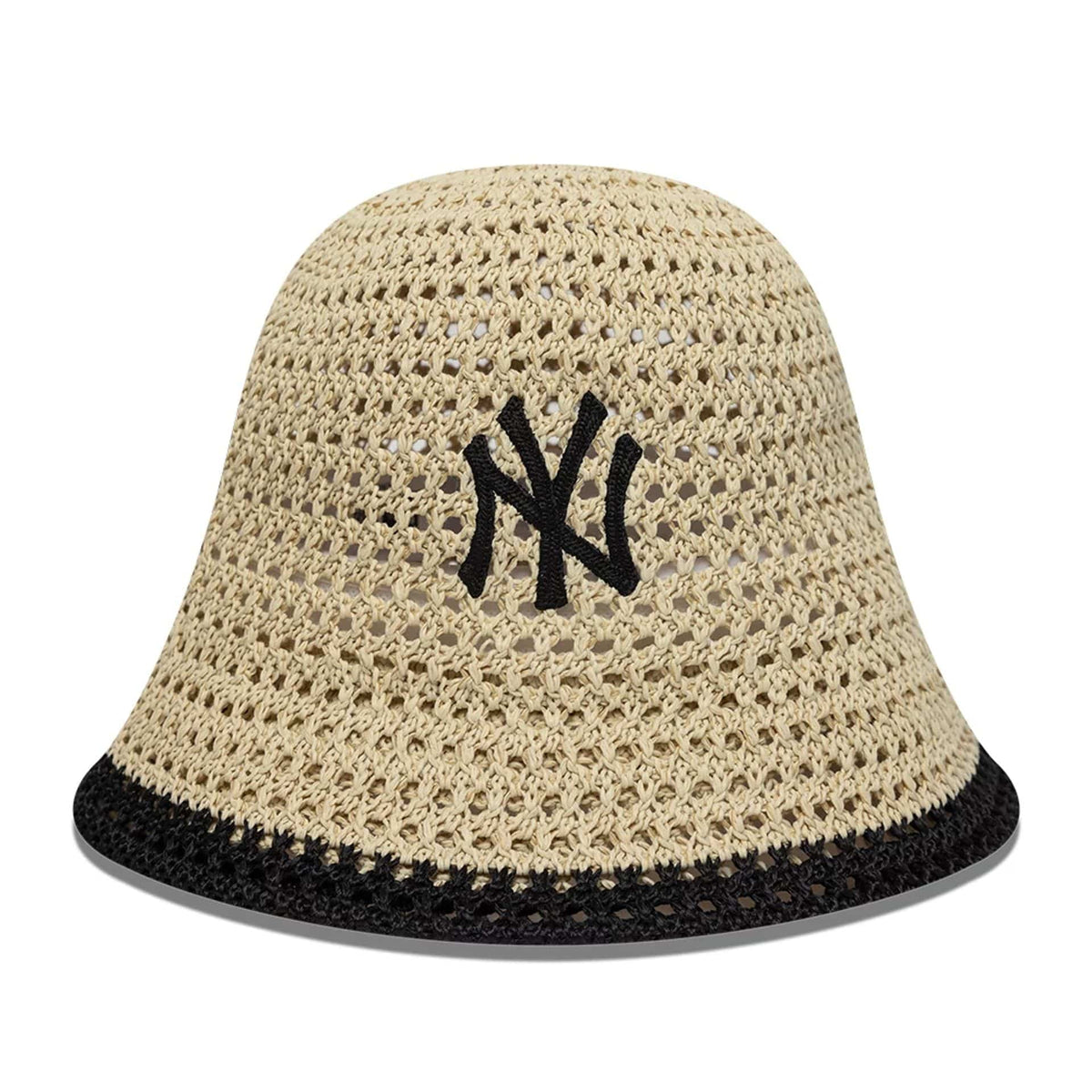 New York Yankees Womens MLB Knitted Light Beige Explorer Bucket Hat-klyvox