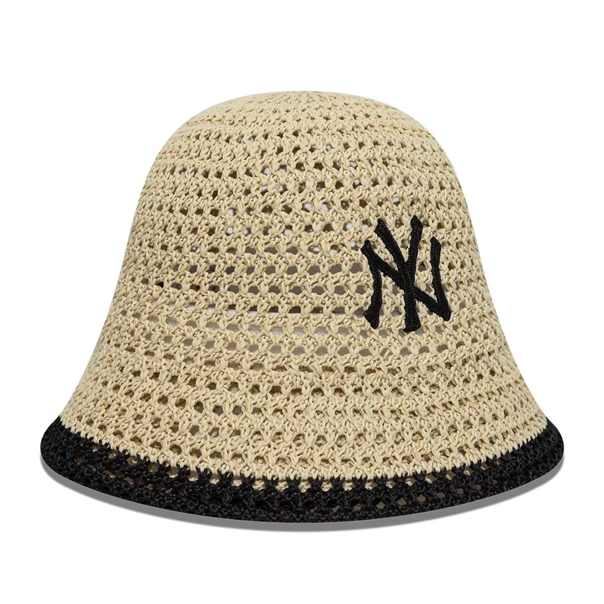 New York Yankees Womens MLB Knitted Light Beige Explorer Bucket Hat-klyvox