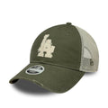 LA Dodgers Womens MLB Green 9TWENTY Trucker Adjustable Cap-klyvox