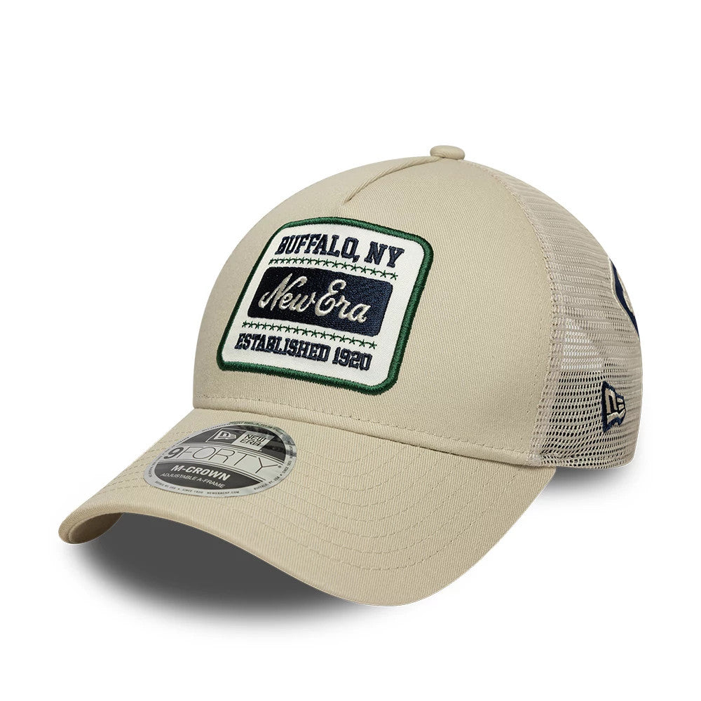 New Era Multi Patch Cream 9FORTY M-Crown A-Frame Adjustable Cap-klyvox