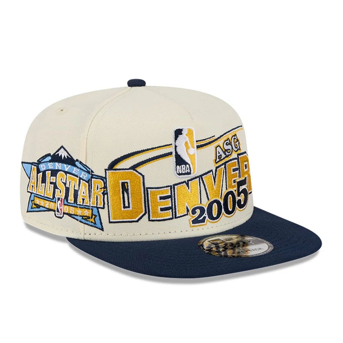 Nuggets NBA Hardwood Classic ASG White 9FIFTY A-Frame Snapback Adjustable Cap-klyvox