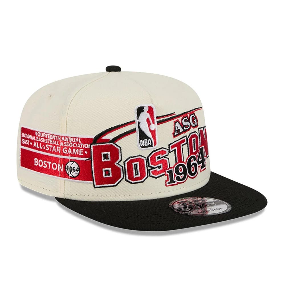 Celtics NBA Hardwood Classic ASG White 9FIFTY A-Frame Snapback Adjustable Cap-klyvox