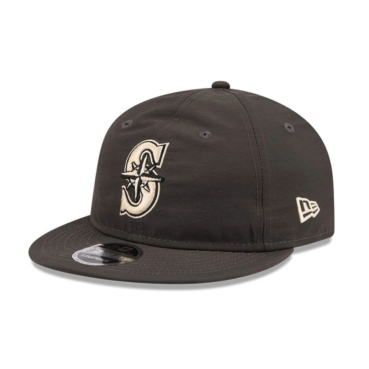 Seattle Mariners MLB Nylon Black Retro Crown 9FIFTY Adjustable Cap-klyvox