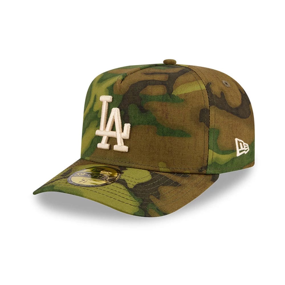 LA Dodgers MLB Ripstop Camo 59FORTY A-Frame Fitted Cap-klyvox