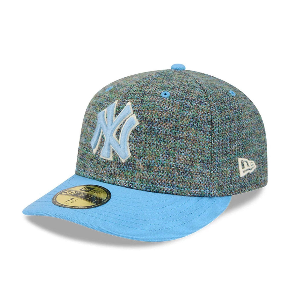 New York Yankees MLB Tweedy Cotton Pastel Blue 59FIFTY Fitted Cap-klyvox