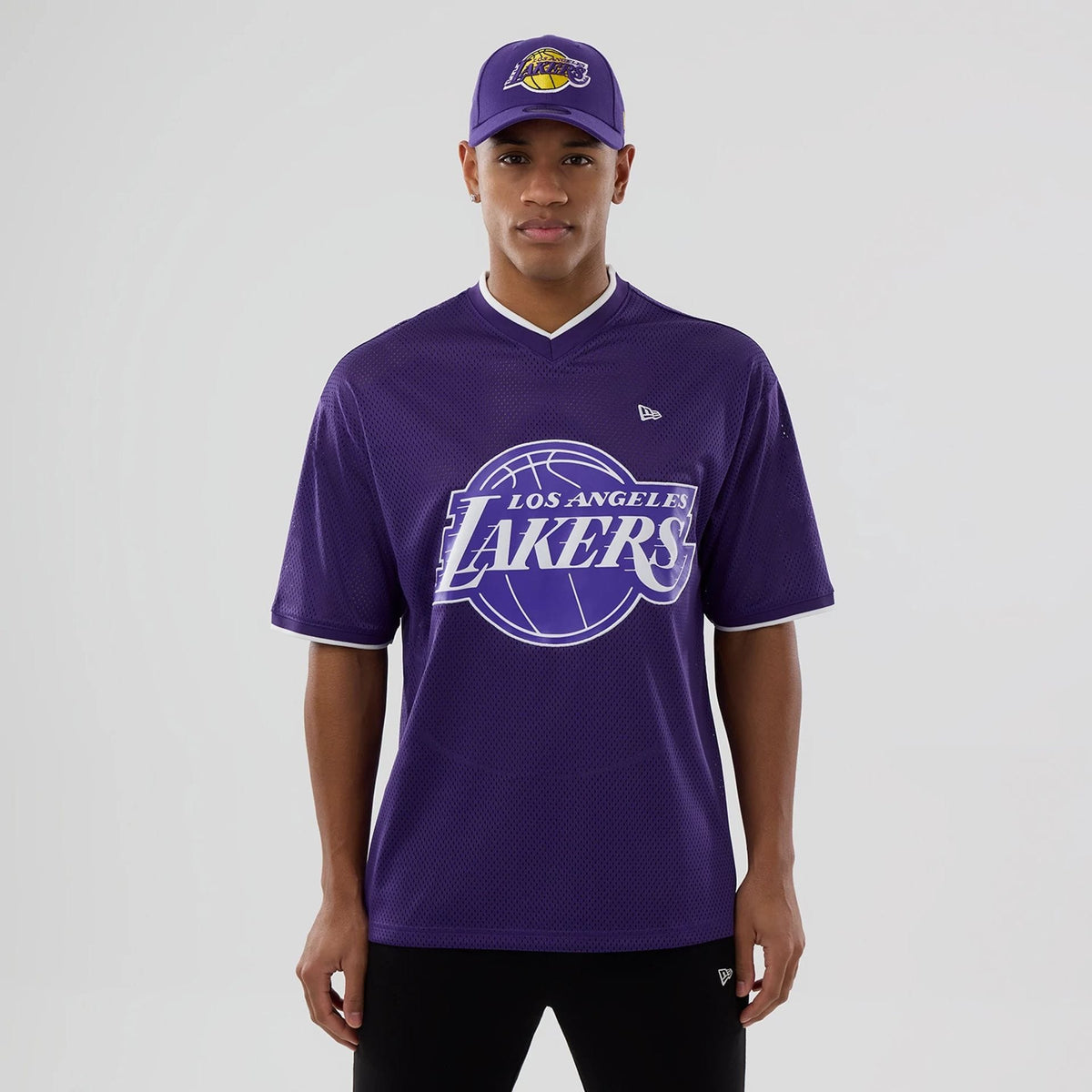 LA Lakers NBA Mesh Purple Oversized T-Shirt-klyvox