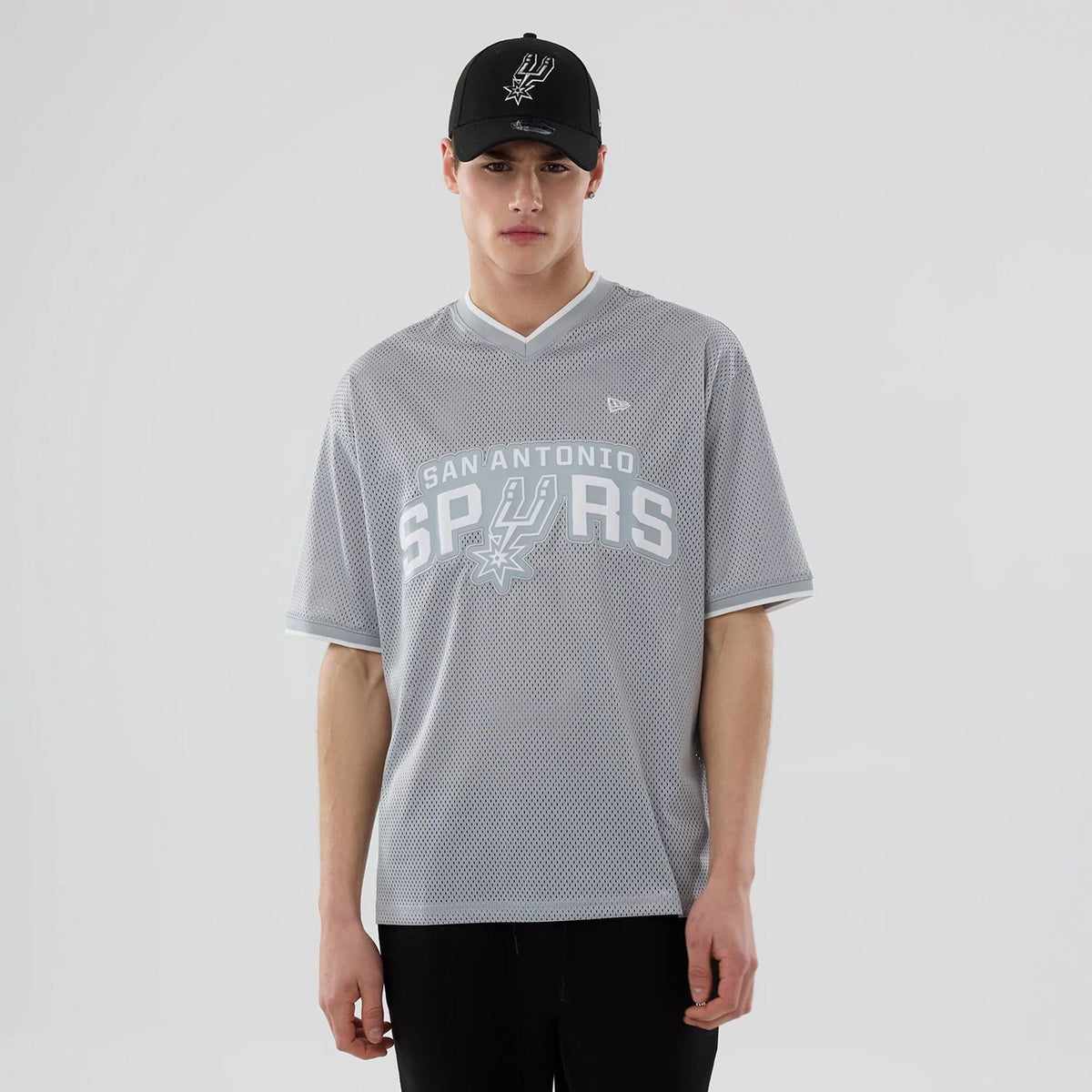 San Antonio Spurs NBA Mesh Grey Oversized T-Shirt-klyvox