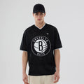 Brooklyn Nets NBA Mesh Black Oversized T-Shirt-klyvox