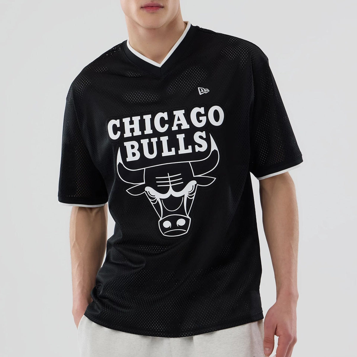Chicago Bulls NBA Mesh Black Oversized T-Shirt-klyvox