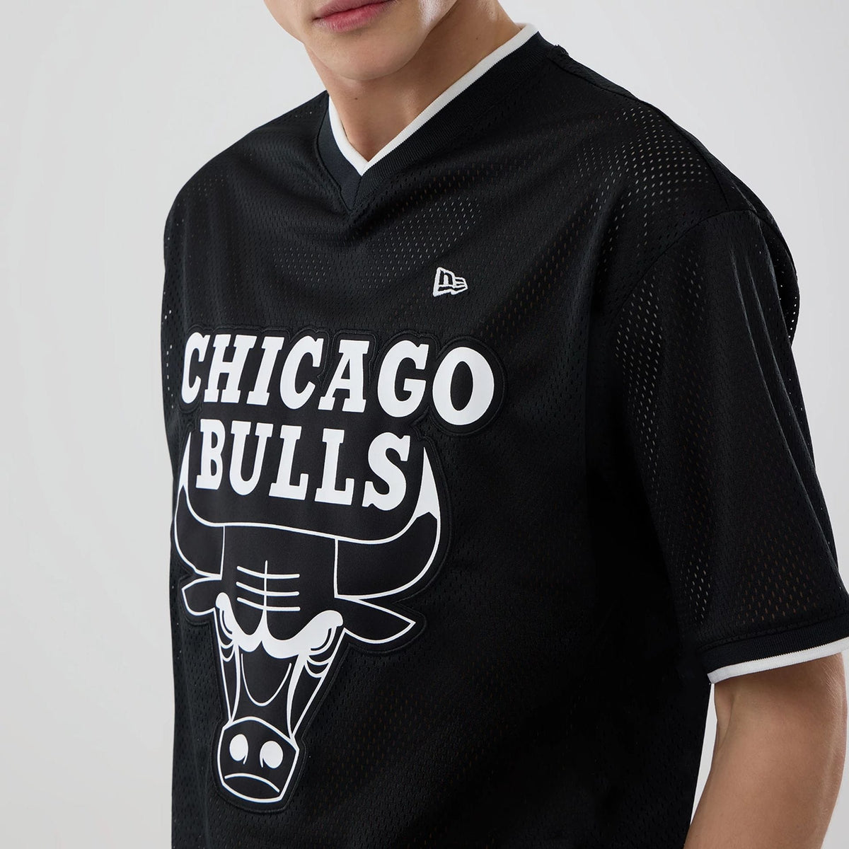 Chicago Bulls NBA Mesh Black Oversized T-Shirt-klyvox