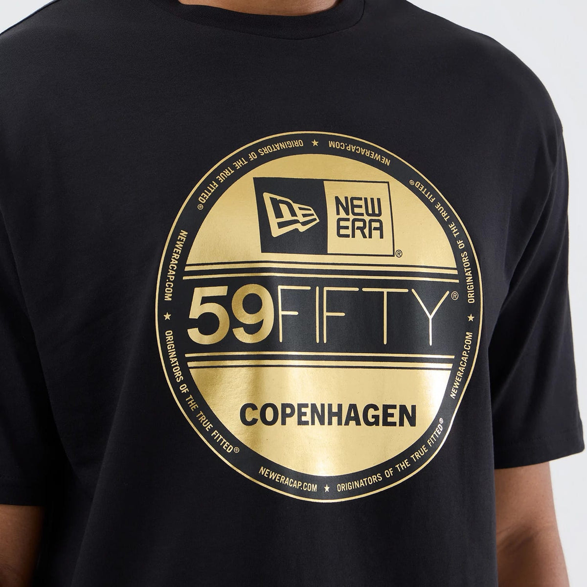 New Era Sticker Copenhagen Black Oversized T-Shirt-klyvox