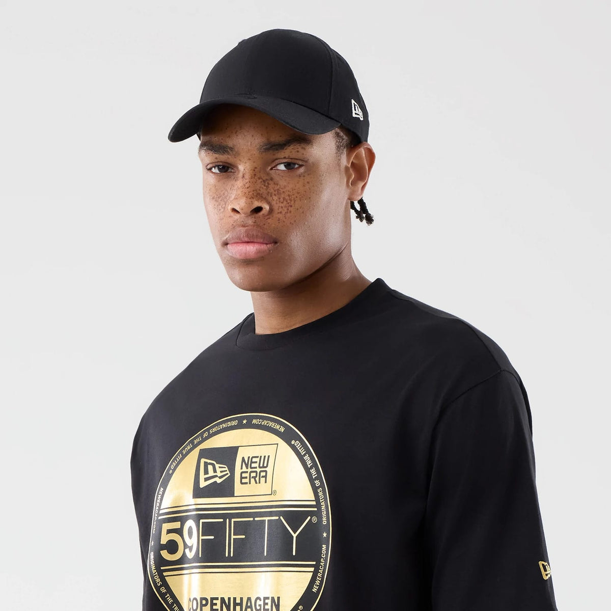 New Era Sticker Copenhagen Black Oversized T-Shirt-klyvox