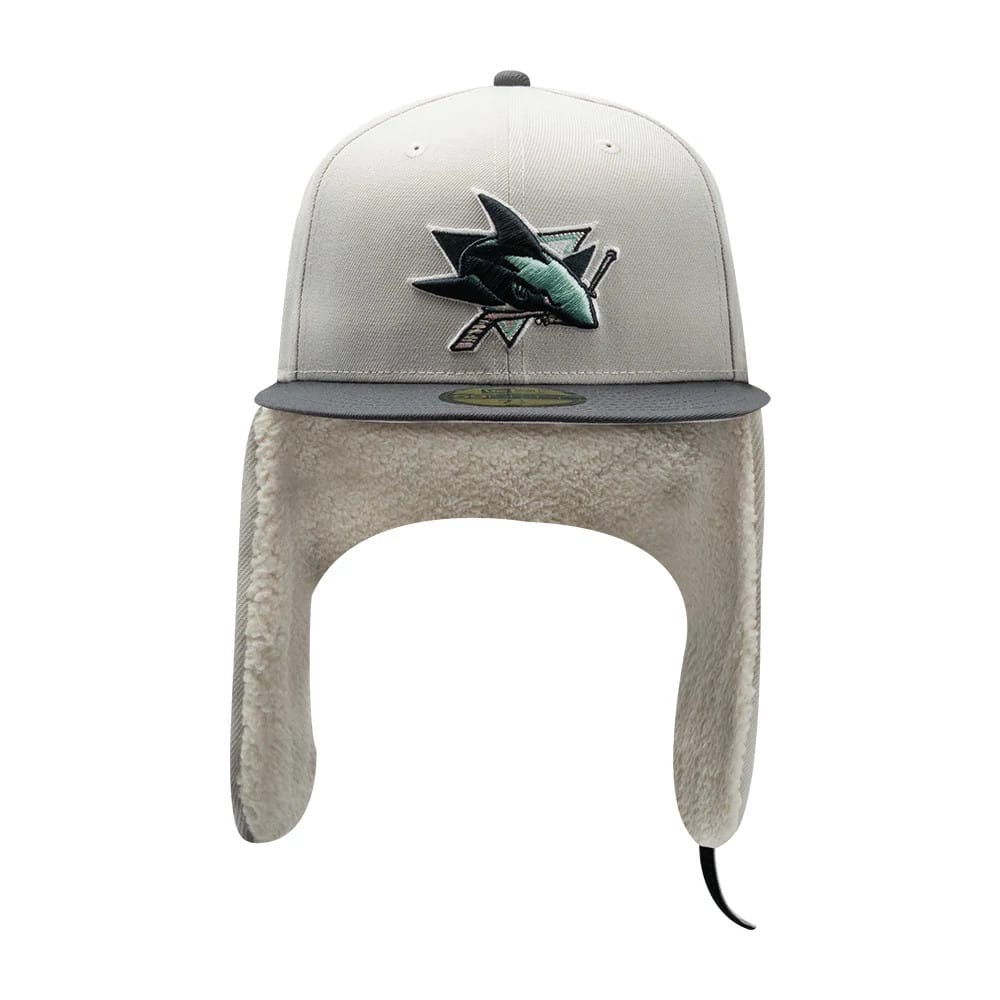San Jose Sharks NHL Patch Light Beige Dogear 59FIFTY Fitted Cap-klyvox