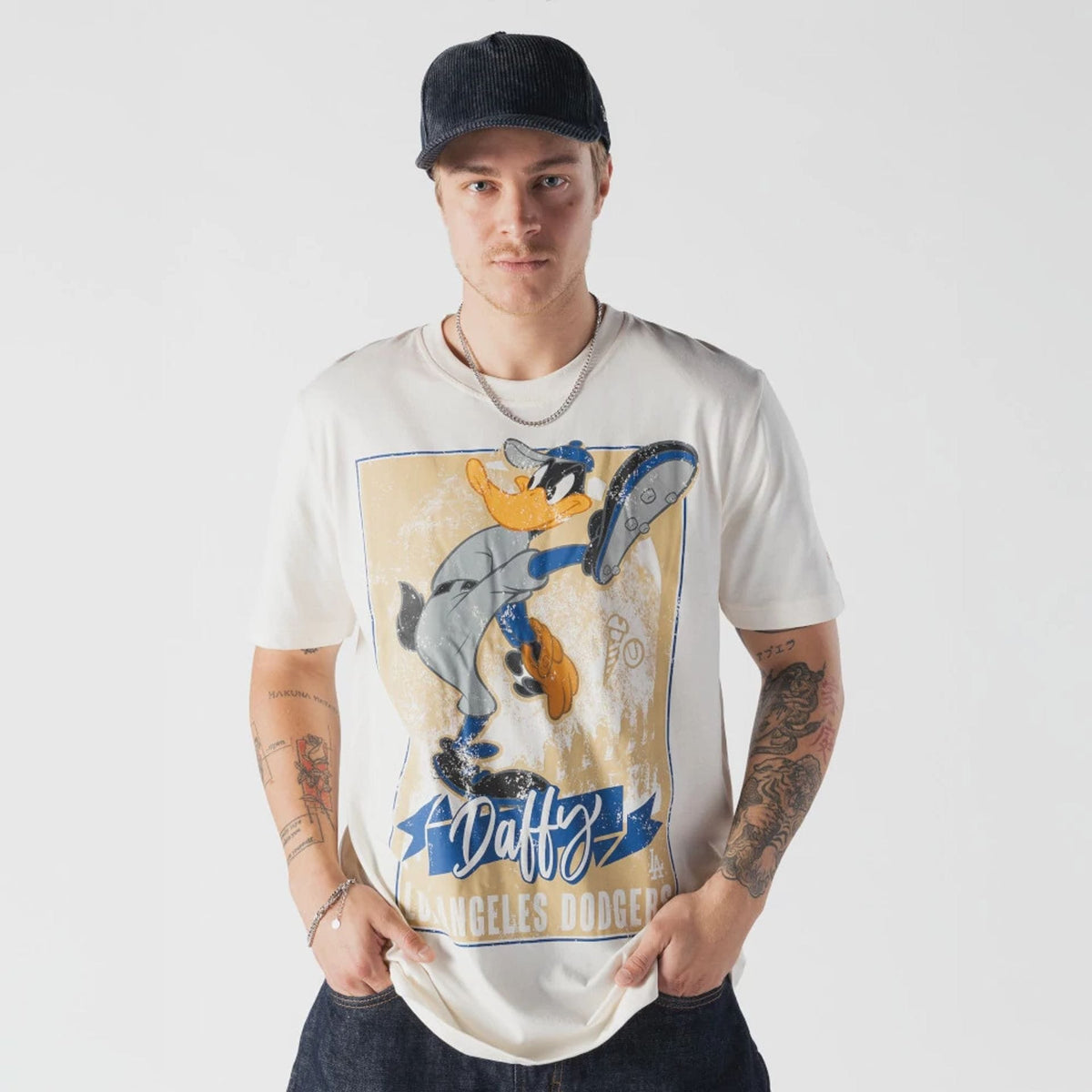 LA Dodgers MLB X Looney Tunes Cream T-Shirt-klyvox