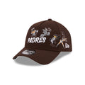 San Diego Padres MLB X Looney Tunes Dark Brown 9FORTY A-Frame Adjustable Cap-klyvox