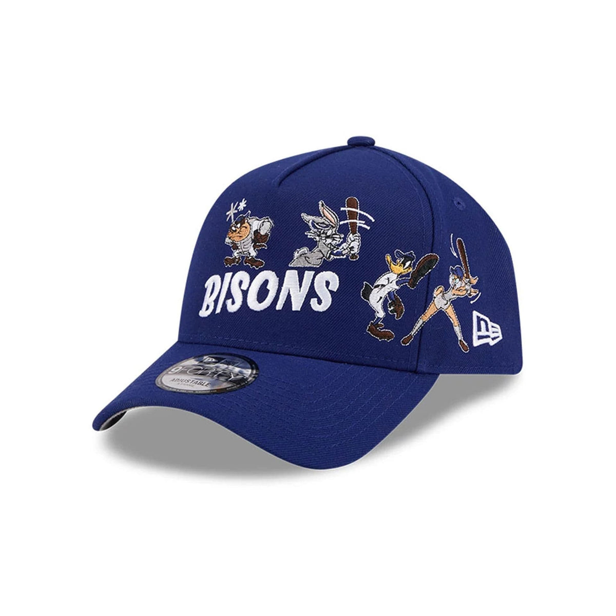Buffalo Bisons MiLB X Looney Tunes Dark Blue 9FORTY A-Frame Adjustable Cap-klyvox