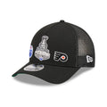 Oilers NHL Stanley Cup Black 9FORTY M-Crown A-Frame Trucker Adjustable Cap-klyvox