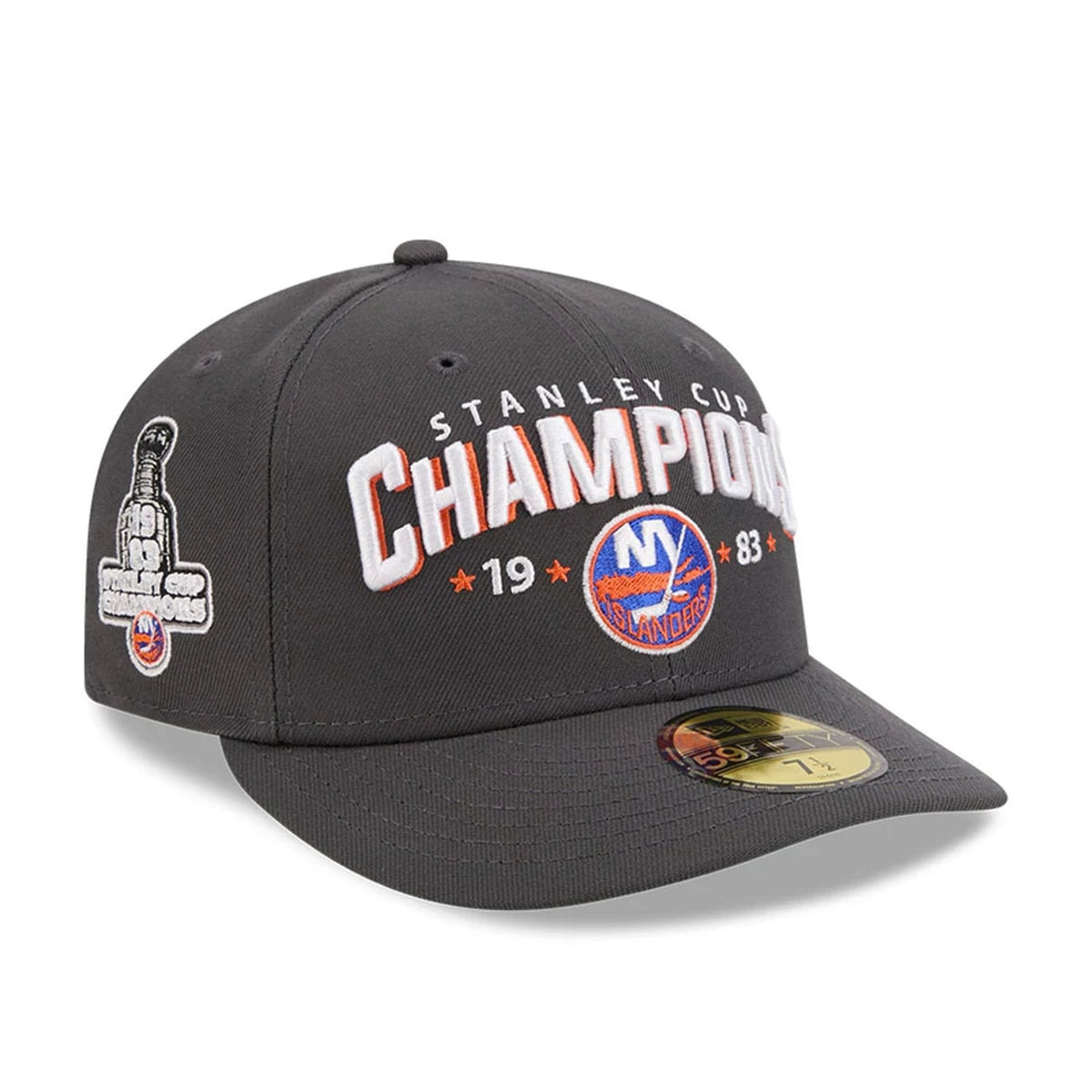 New York Islanders NHL Stanley Cup Champions Dark Grey 59FIFTY Fitted Cap-klyvox
