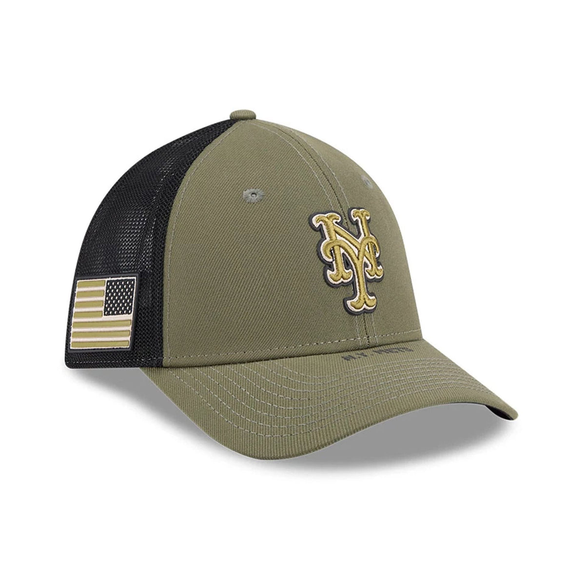 Mets MLB Armed Forces Day 2026 Green 39THIRTY M-Crown Stretch Fit Cap-klyvox